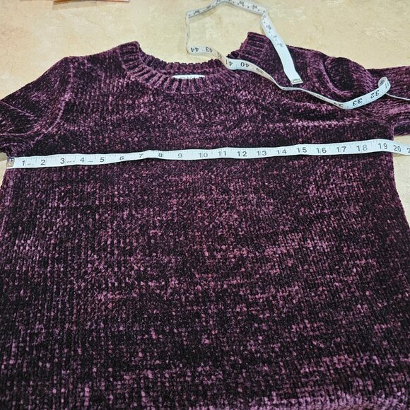 Women's Orvis Dark‎ Purple Chenille Long Sleeve Knit Pullover Sweater Size Small - Picture 3 of 6